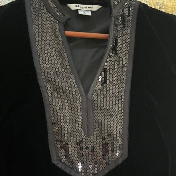 Black Velvet Tunic with Sequin Details - Picture 8 of 9